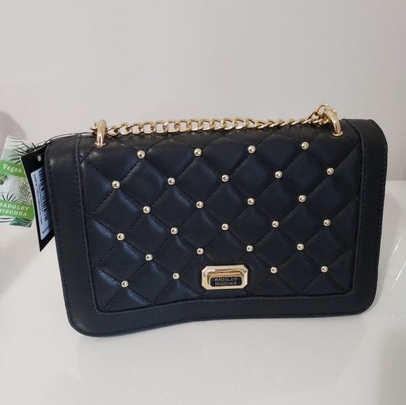 Badgley Mischka Vegan Leather Studded Crossbody in Black - Picture 1 of 10